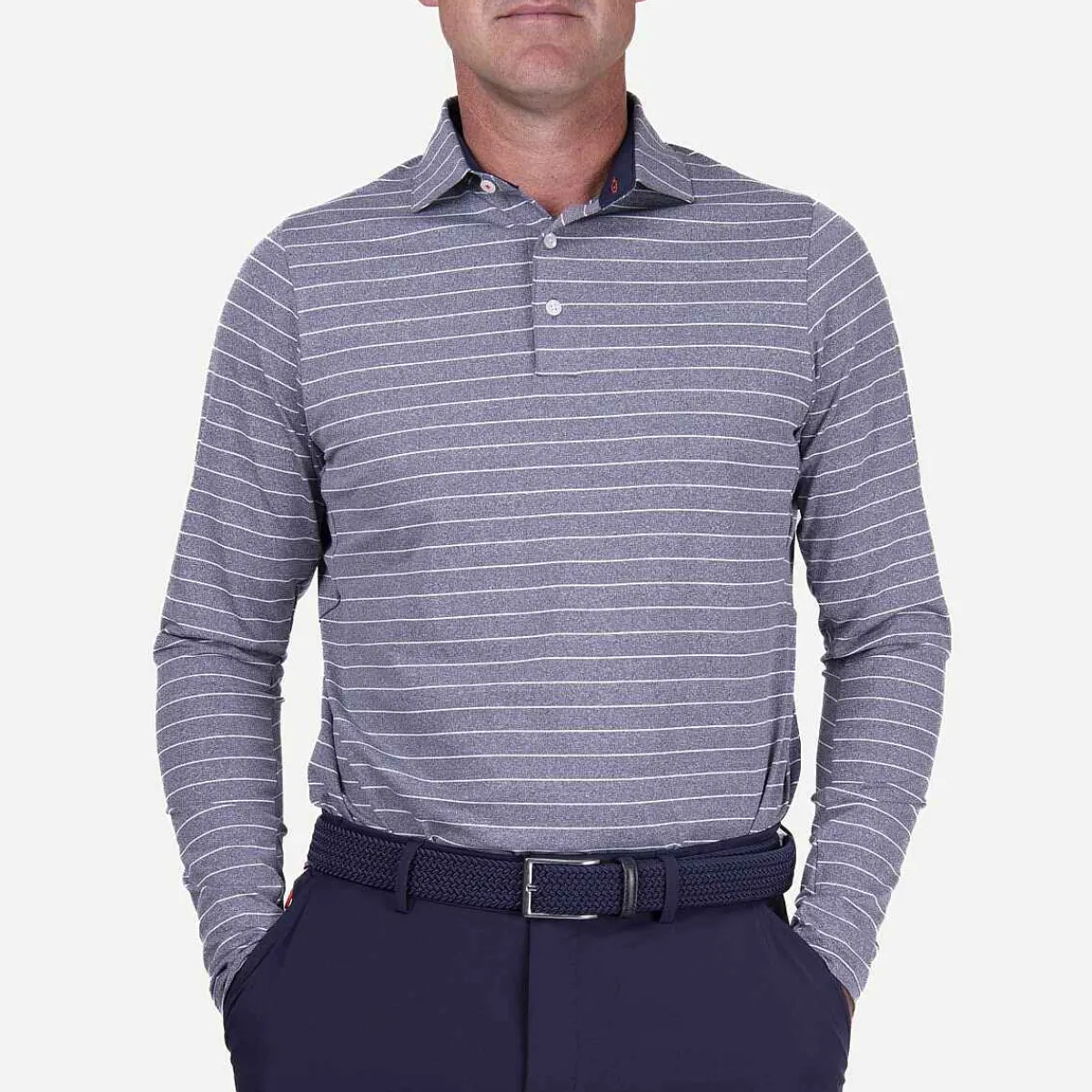 Men KJUS Men'S Soren Melange Stripe Polo L/S