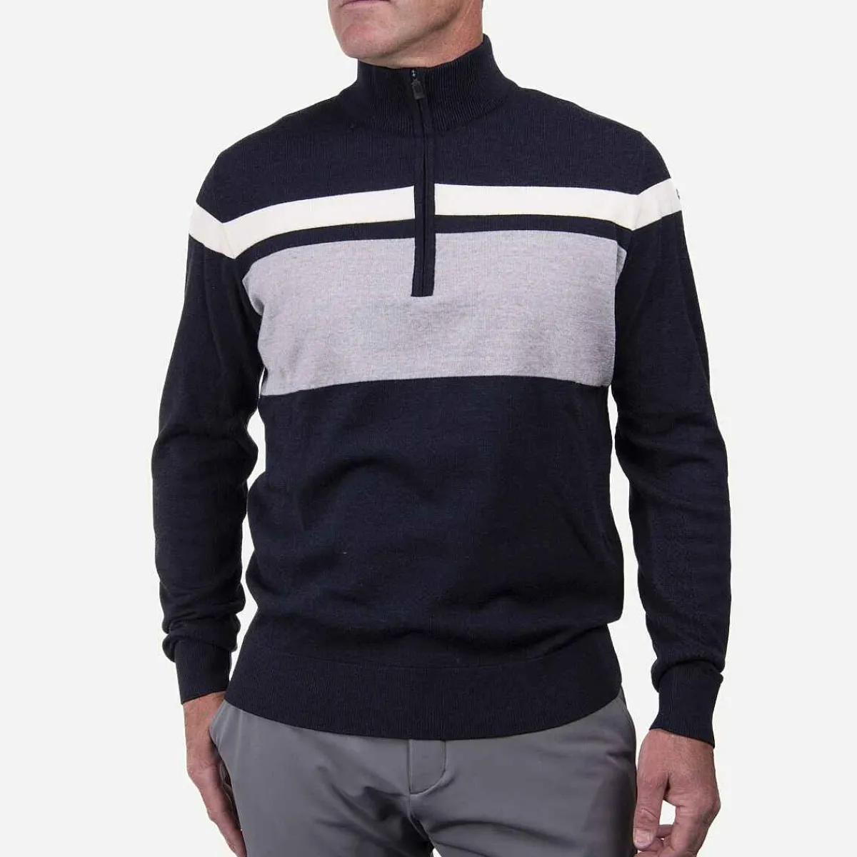 Men KJUS Men'S Stripe Sweater Half-Zip