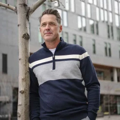 Men KJUS Men'S Stripe Sweater Half-Zip